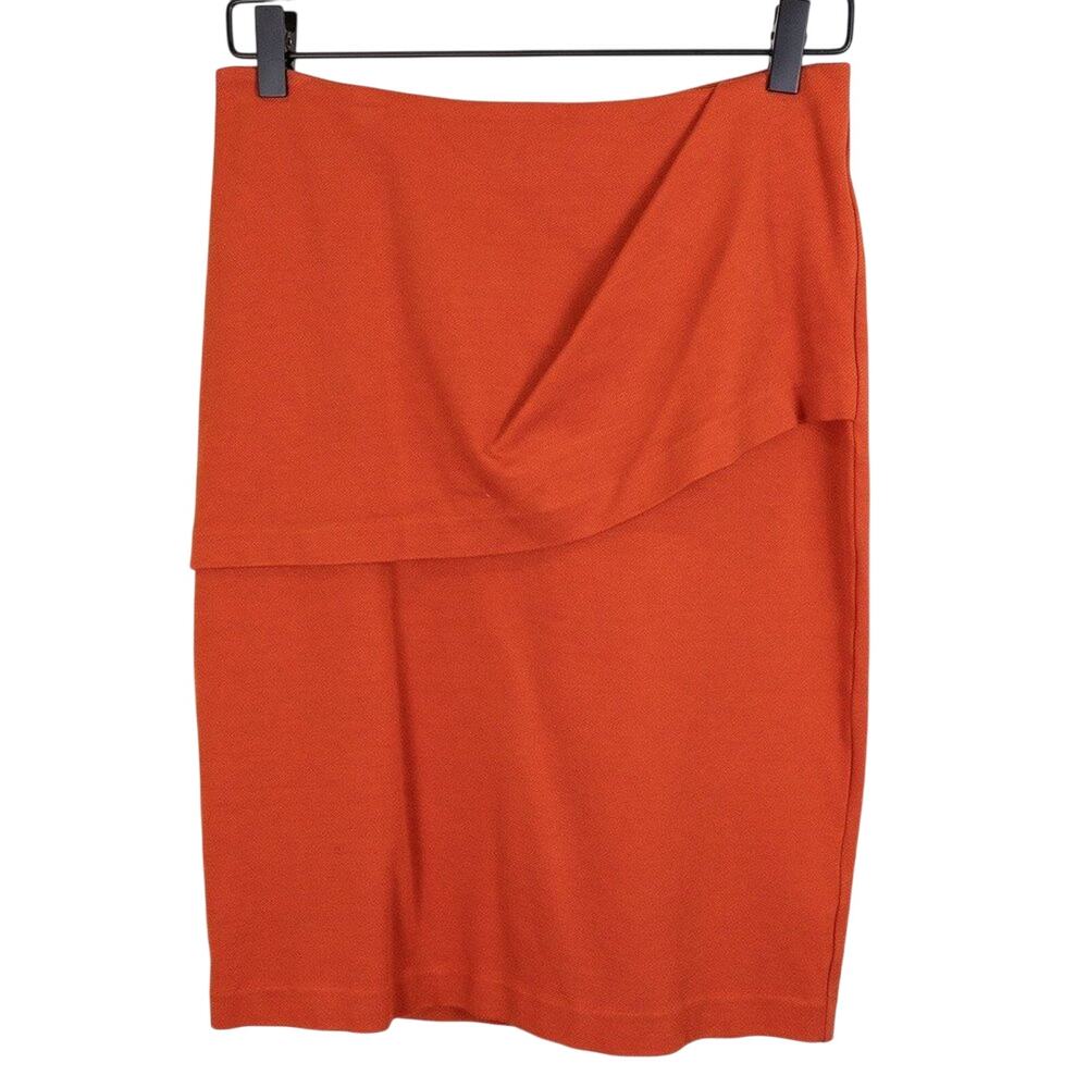CAbi Orange Asymmetrical Knit Skirt Size 6